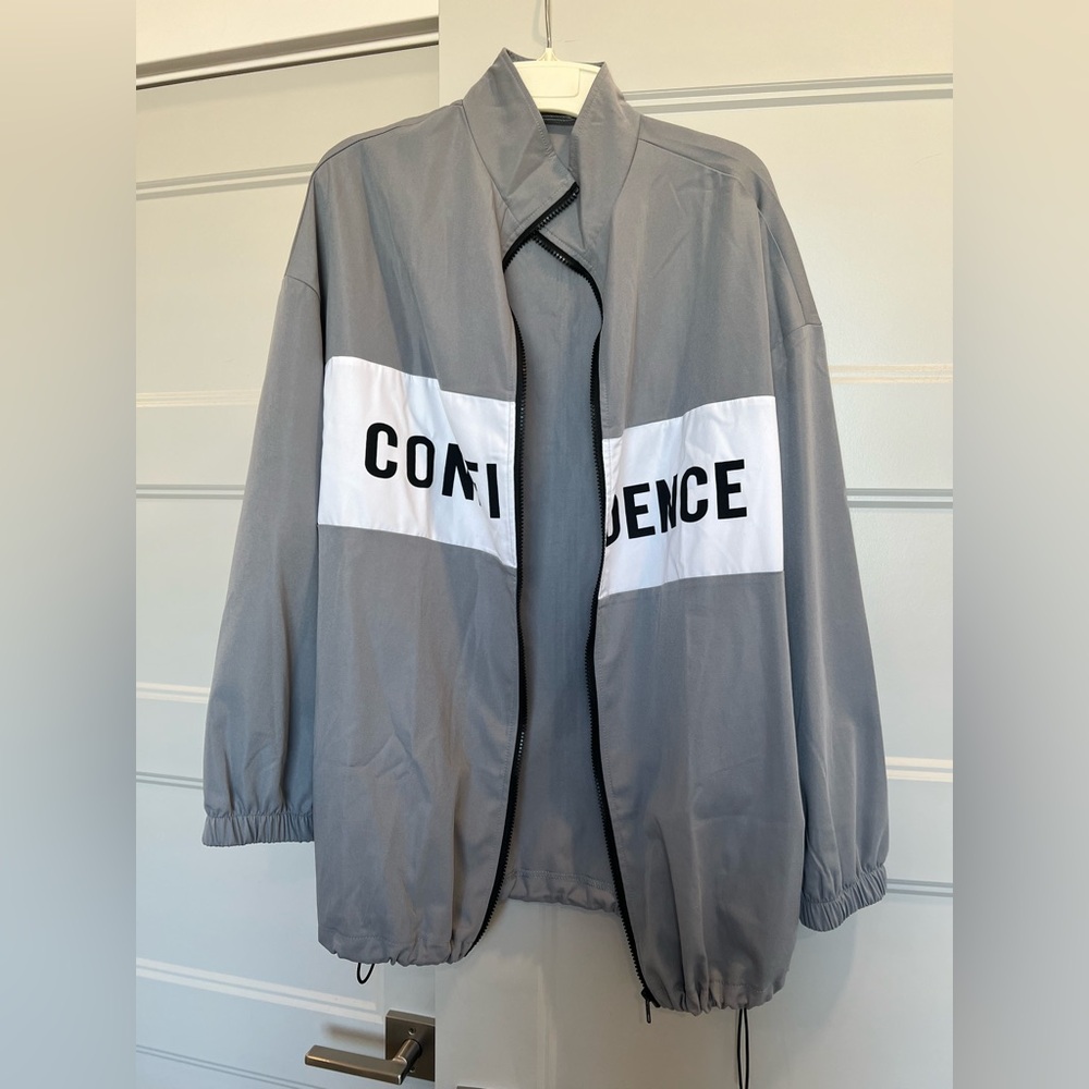 SHEIN Gray Confidence Windbreaker